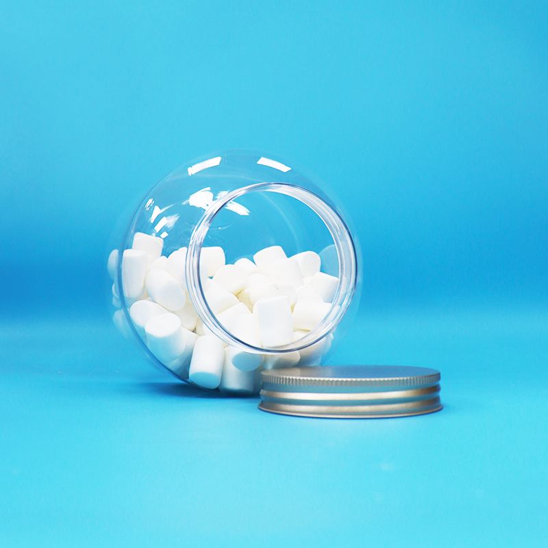 Aluminium Schroefdeksels Transparante Plastic PET Ronde Snoep Noten Dagelijkse Voedsel Potten Milieuvriendelijk