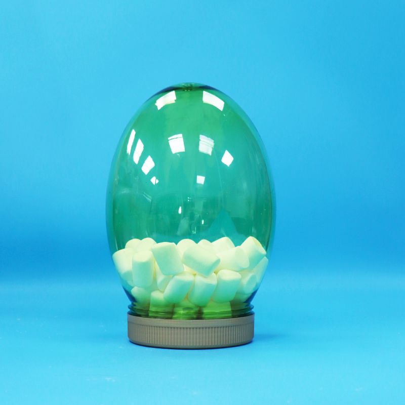 Unieke Vorm Transparante Plastic PET Voedselveilige Noten Pistache Snoep Pot Schroef Plat Deksel