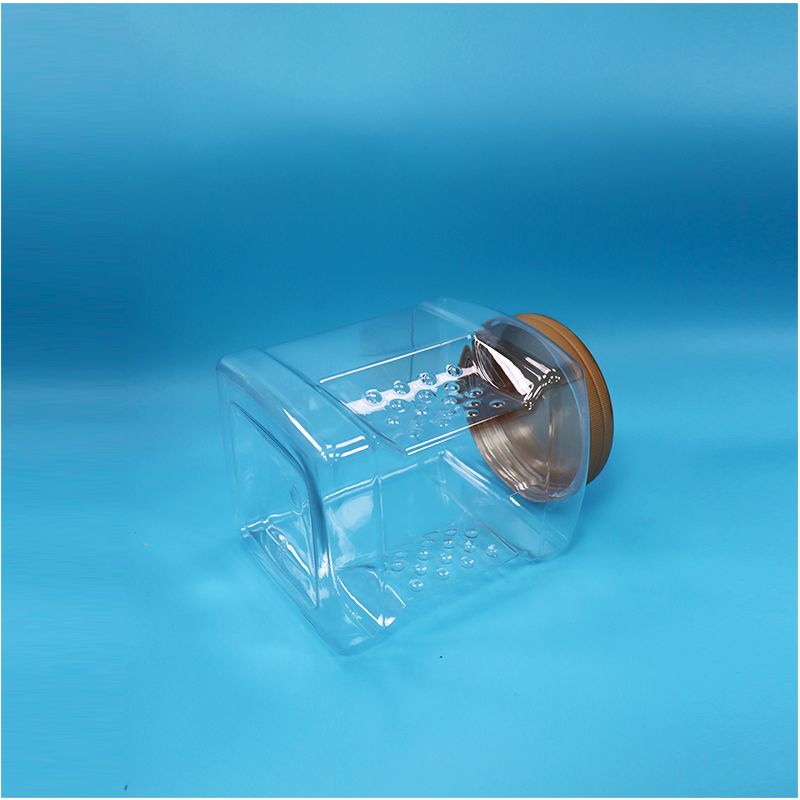 Transparante schroefdekselgreep PET potten voor gesneden Nori gedroogde rode bessen