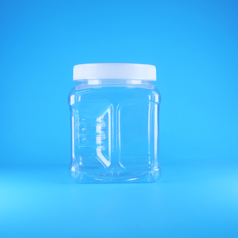 Vierkante Luchtloze PET Schroefdeksel Transparante Plastic Grip Potten Voor Zoete Noten Vruchten Babyvoeding
