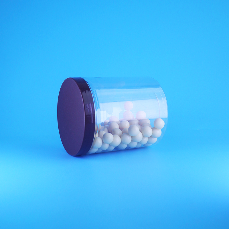 Food Grade Luchtdichte Hoge Ronde Transparante PET Plastic Zoete Droge Voedsel Potten Schroef Platte Deksel