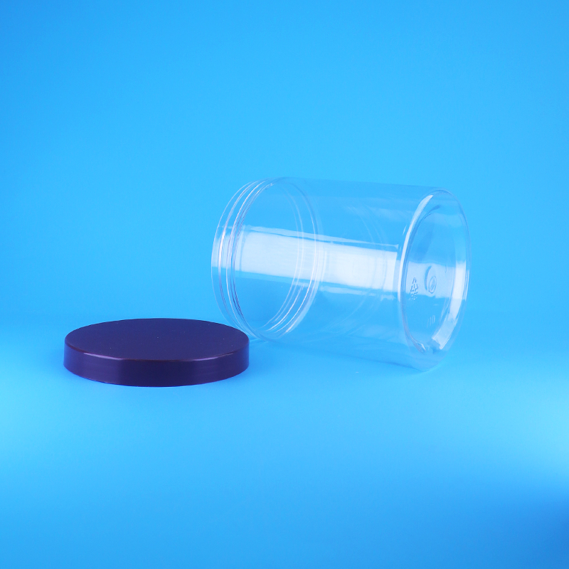 Lekvrije schroef platte deksel ronde heldere PET plastic potten voor zoet gedroogd fruit, BPA-vrij, aangepast ontwerp voor gedroogd voedsel