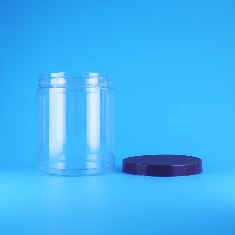 Lekvrije schroef platte deksel ronde heldere PET plastic potten voor zoet gedroogd fruit, BPA-vrij, aangepast ontwerp voor gedroogd voedsel