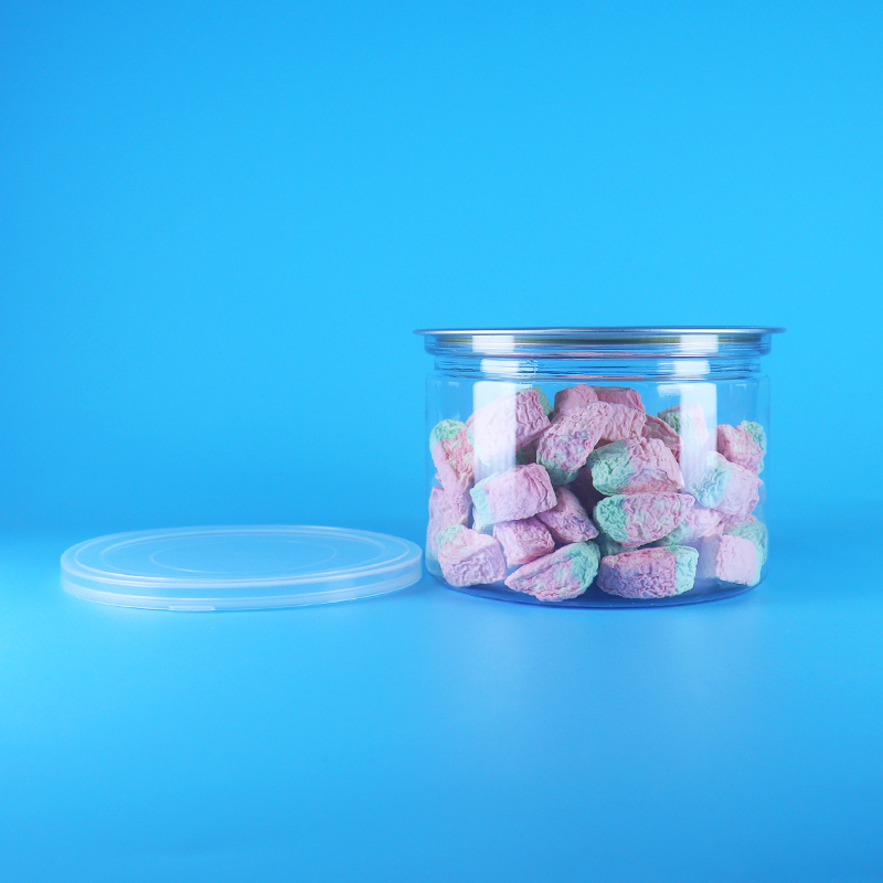Plastic Transparante PET Ronde Easy Open Deksel Blik Voor Voedsel Snoep Koekjes Snack Thee