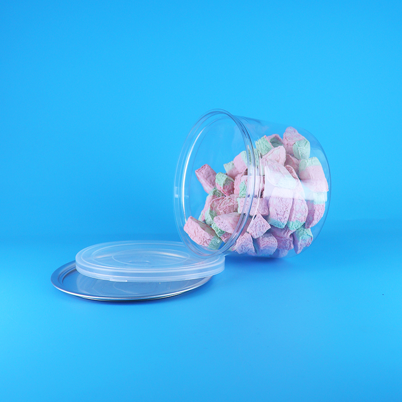 Plastic Transparante PET Ronde Easy Open Deksel Blik Voor Voedsel Snoep Koekjes Snack Thee