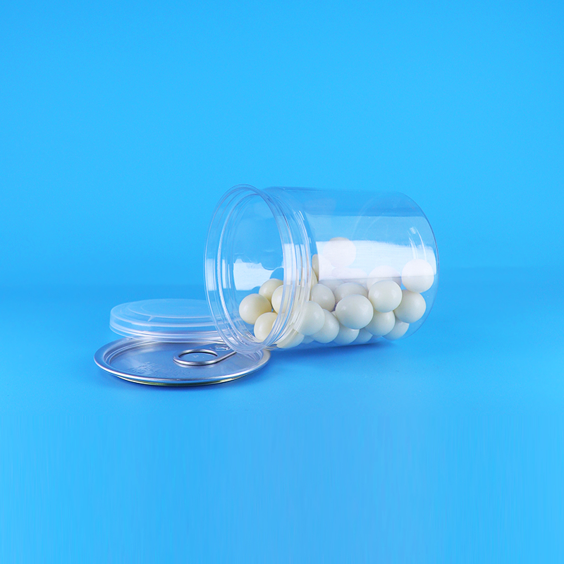 Leakproof Makkelijk Open Deksel Helder Ronde Snack Candy PET Plastic Bottles Voedselverpakking