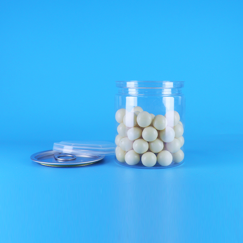 Leakproof Makkelijk Open Deksel Helder Ronde Snack Candy PET Plastic Bottles Voedselverpakking