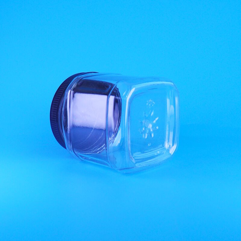 Vierkante, doorzichtige, luchtloze plastic potten met schroefdeksel voor snacks, rozijnen, tuinbonen en pijnboompitten