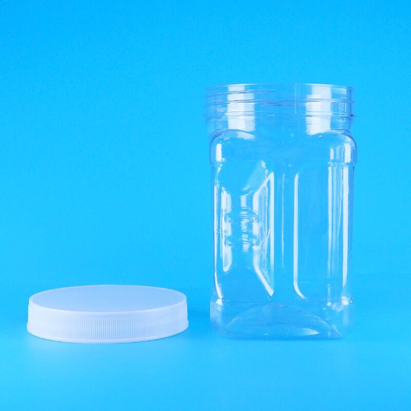 Sesam maïsmeel vullen Koekjes PET Transparante Plastic Schroefdeksels Vierkante Grijppotten Bpavrij