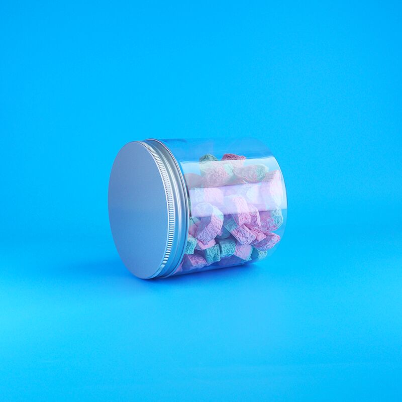 Ronde aluminium gemakkelijk open deksel voedsel snoep koekjes jasmijn thee plastic helder PET pot