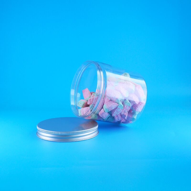 Ronde aluminium gemakkelijk open deksel voedsel snoep koekjes jasmijn thee plastic helder PET pot