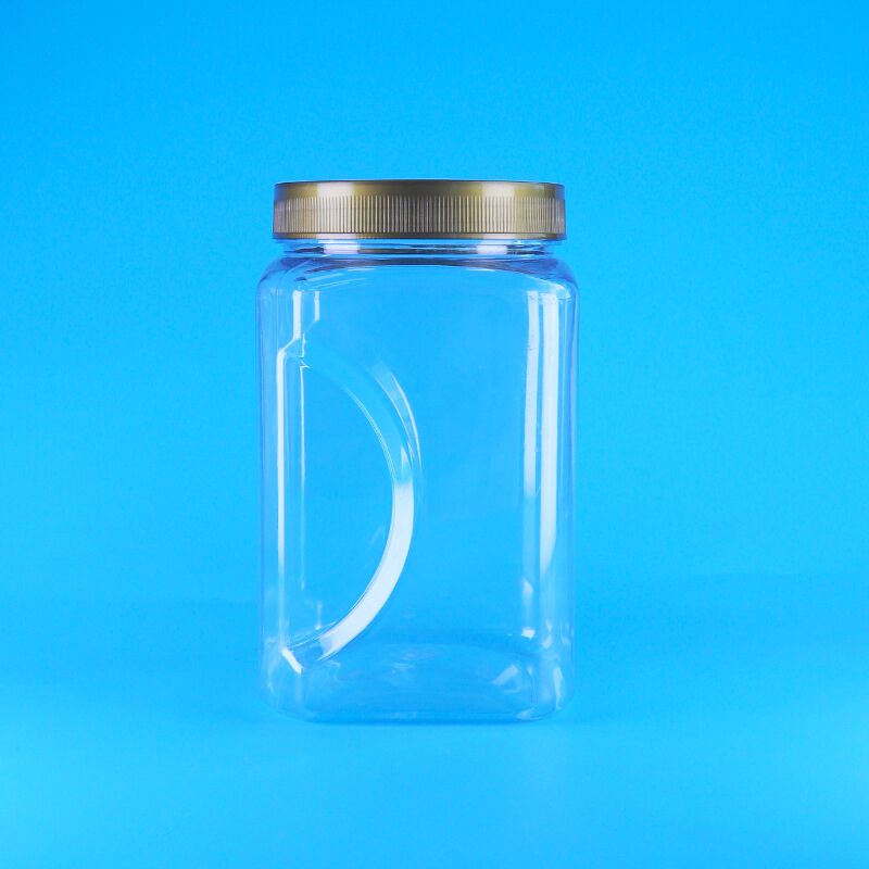 PET vierkante vorm helder Bruine Deksel plastic Voedselkwaliteit koekjes Badam Gedroogd fruit Pot