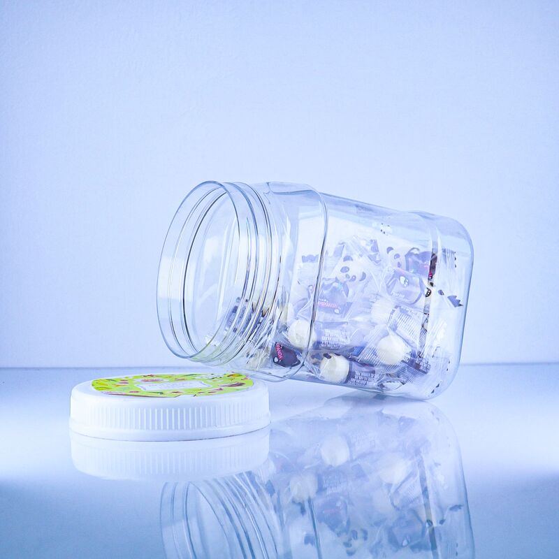 Goed afdichtende plastic PET vierkante vorm transparante pot Chinese yam cake vulling koekje schroefdeksel