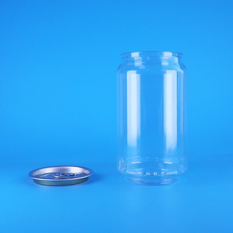 330 ml Makkelijk open deksel Transparante voedselkwaliteit PET plastic blik voor popcorn