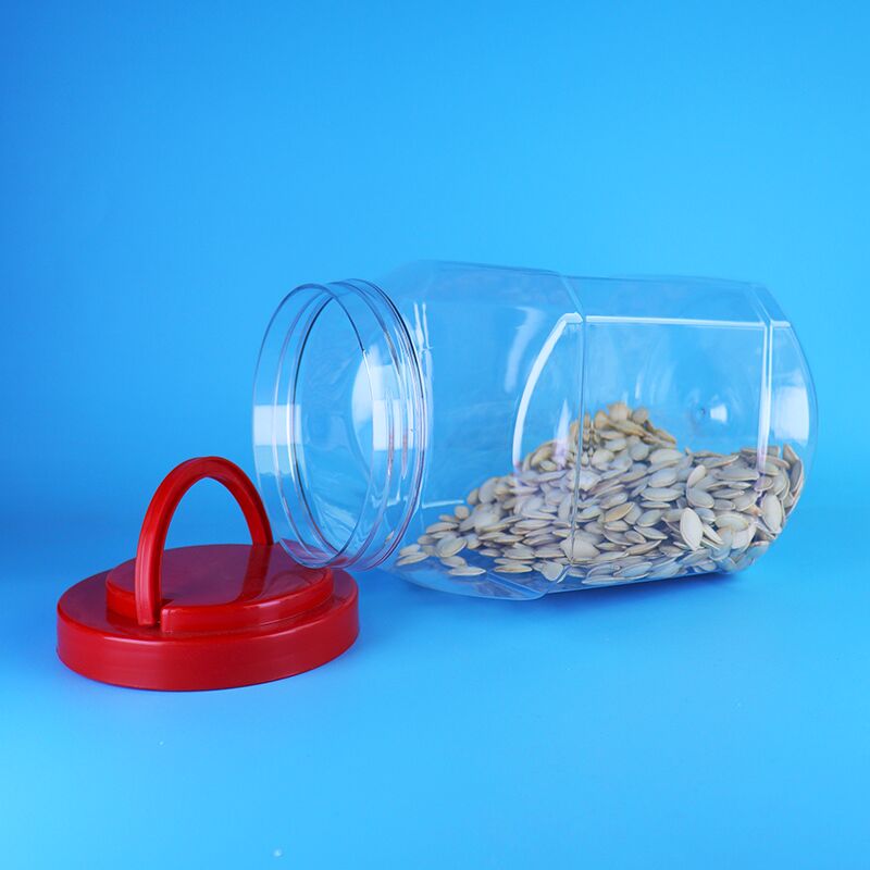 BPA Free 2100ml Capacity PET Plastic Jar with Screw Lid for Candy and Cracker Storage