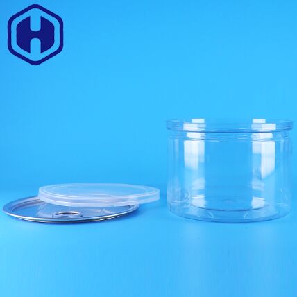 Plastic PET Ronde Gemakkelijk Te Openen Deksel Voor Voedsel Snoep Koekjes Snack Thee Blik Verpakking