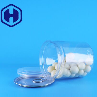 Leakproof Makkelijk Open Deksel Helder Ronde Snack Candy PET Plastic Bottles Voedselverpakking