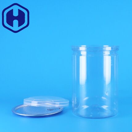 BPA-vrije transparante ronde PET-plastic snoep, yoghurt, babyvoeding en koekjes potten met PE-deksel