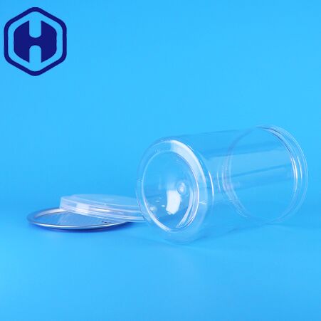 BPA-vrije transparante ronde PET-plastic snoep, yoghurt, babyvoeding en koekjes potten met PE-deksel