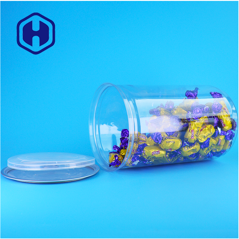 Cereal pet treats gemengde noten Bpa vrij helder plastic PET blik met aluminium deksel voor