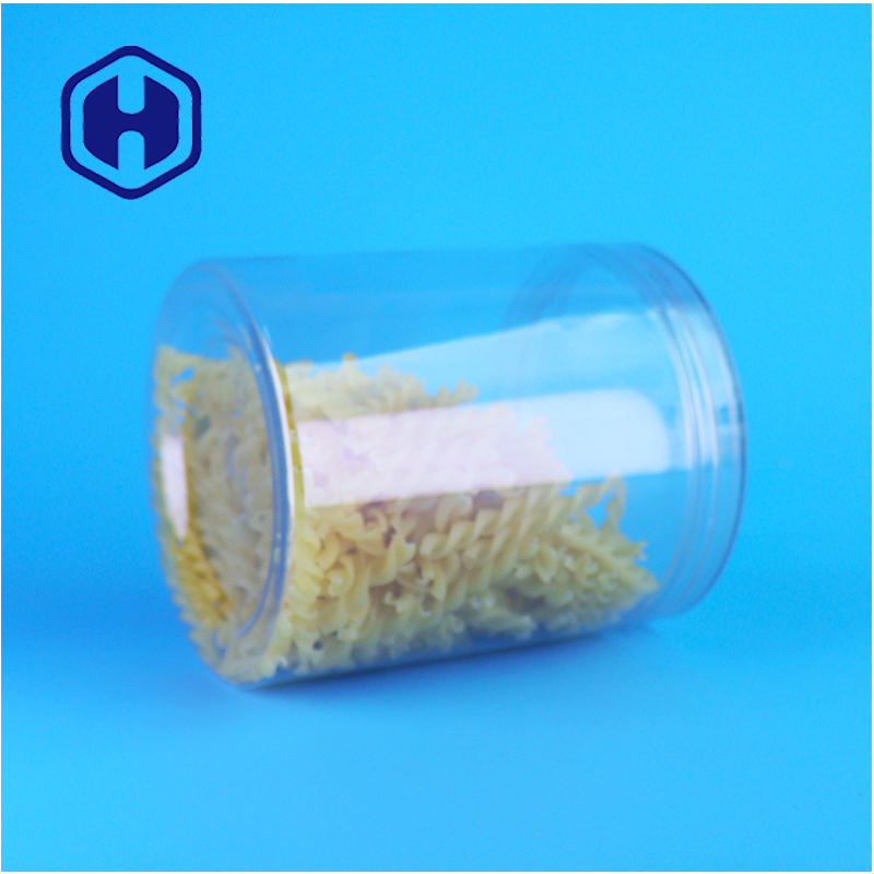 BPA-vrij helder schroeftop pet-custom pot voor droog huisdiervoedsel taart droog fruit voedsel verpakking