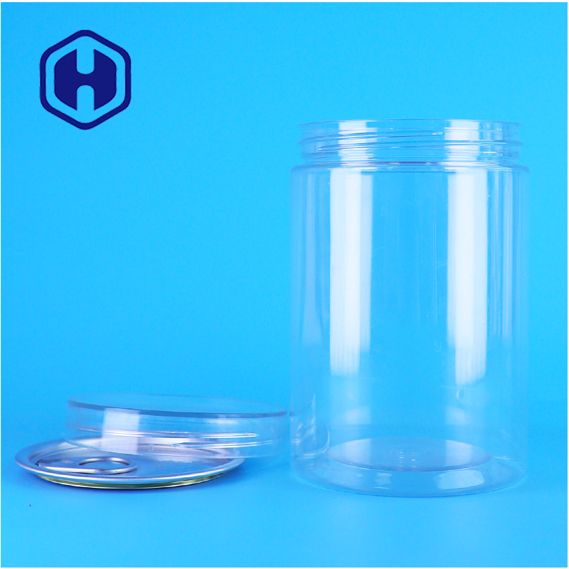 Ronde vorm hoogwaardige heldere PET-plastic pet food pot Custom vorm per teken van de klant