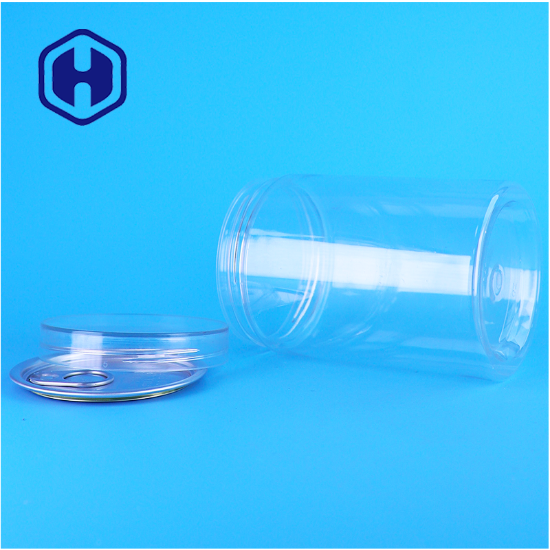 Ronde vorm hoogwaardige heldere PET-plastic pet food pot Custom vorm per teken van de klant