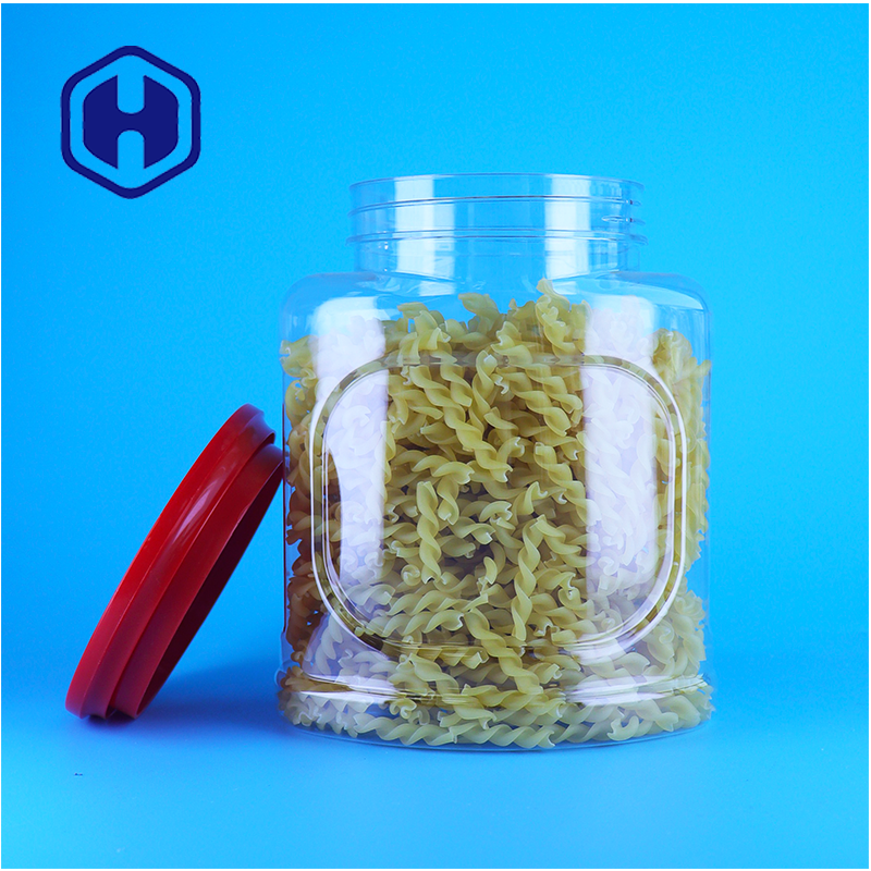 Doorzichtige Plastic Snack Jar Met Schroefdeksel Popcorn Verpakking Voedsel Container OEM fabrikant