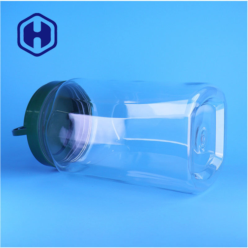Retail Custom PET Clear Plastic Jar For Coffee Beans Cashews Tea Leaves Dry Foods
