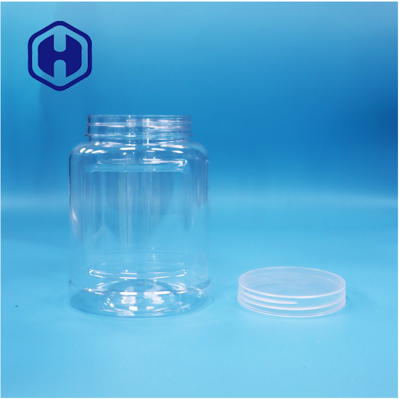 Voedselkwaliteit Tamperproof Cap helder PET Plastic Jar voor voedsel Noten Candy Noodles
