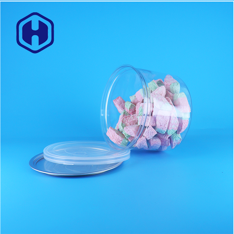 Plastic Transparante PET Ronde Easy Open Deksel Blik Voor Voedsel Snoep Koekjes Snack Thee