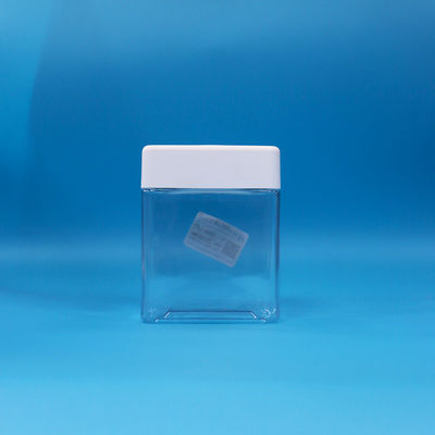 Doorzichtigheid PET Candy Snack Plastic Food Grade Vierkante potten Schroevendopdeksels