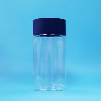 Ovaalvormige transparante plastic PET koekjes- en notenpot met tamper-proof deksel, BPA-vrij