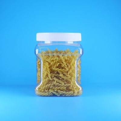 Transparante Vierkante PET Schroef Platte Deksel Plastic Grip Potten Voor Sponsvingers Koekjes