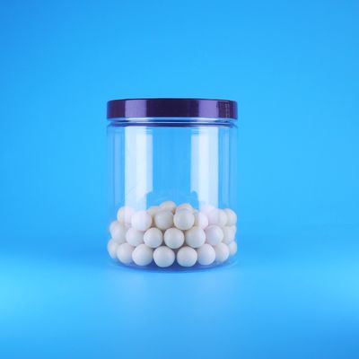 Food Grade Luchtdichte Hoge Ronde Transparante PET Plastic Zoete Droge Voedsel Potten Schroef Platte Deksel