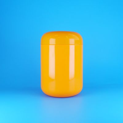 Luchtdichte Oranje Ronde Vorm Plastic PET Koekjes Suikerspin Potten Schroef Oranje Dop