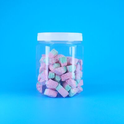 Zeshoekige Transparante PET Plastic Kokosbloesemsuiker Melk Tablet Vitamine Tablet Pot Schroefdeksel