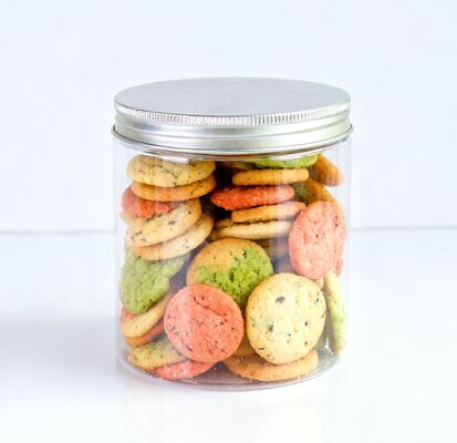 Transparante pot met brede opening voor aardappelpuree, yoghurt, ijs, ronde PET-pot, aluminium deksel