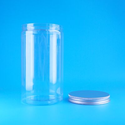 Duidelijke voedselkwaliteit gedroogd fruit knapperige pinda's beer koekjes ronde PET potten schroefkappen