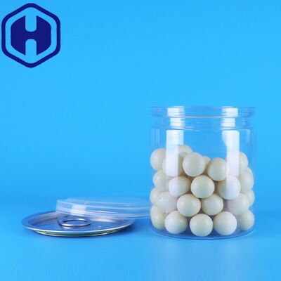 Leakproof Makkelijk Open Deksel Helder Ronde Snack Candy PET Plastic Bottles Voedselverpakking