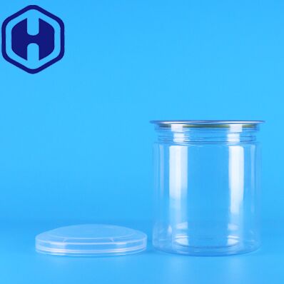 Afsluitbare Transparante Ronde Babyvoeding Gele Perzik PET Plastic Blikken Gemakkelijk Open Deksel