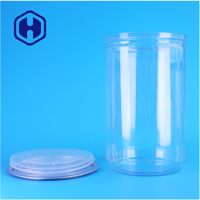 Ronde PET heldere plastic blik met aluminium deksel Specerijen Suiker eiwit poeder gemakkelijk gieten
