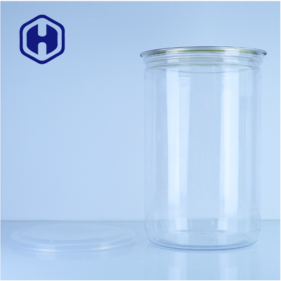 Transparante PET-plastic ronde pot Aluminium deksel voor gedroogde noten Snacks Voedingsmiddelen