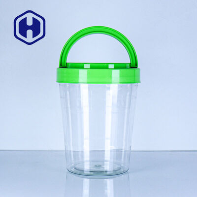 Plastic Transparent Wide Mouth Jar Handle Lid FSSC22000 EU getest Ronde Snack Jar Manufacturer