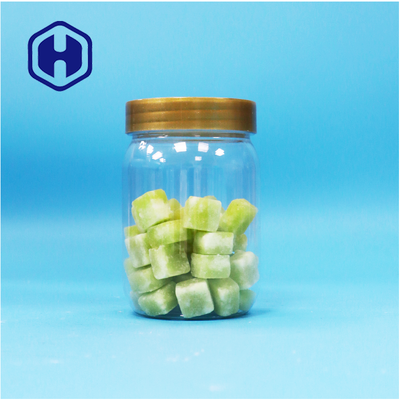 PET helder schroef bruin deksel voedselkwaliteit ronde cilinder lollypop koekjes plastic pot