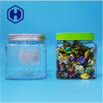 Luchtdichte Vierkante Transparante PET Plastic Pot Plastic Schroefdeksel Voedsel Snoep Koekjes