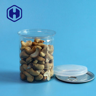 Doorzichtige PET-plastic blikken met trekring 300 ml Cashew amandelen Pinda's Gemengde noten Verpakking